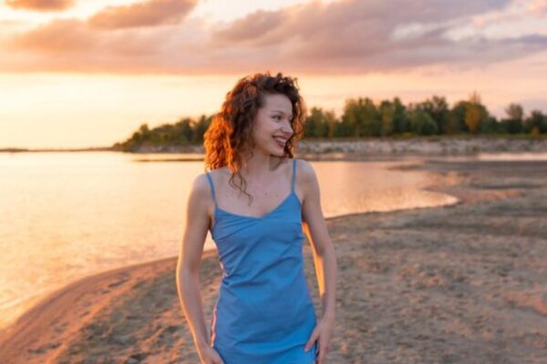 light blue dress