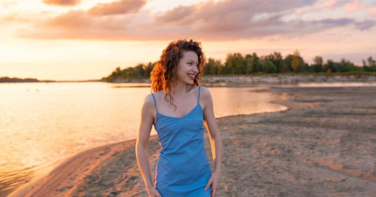light blue dress